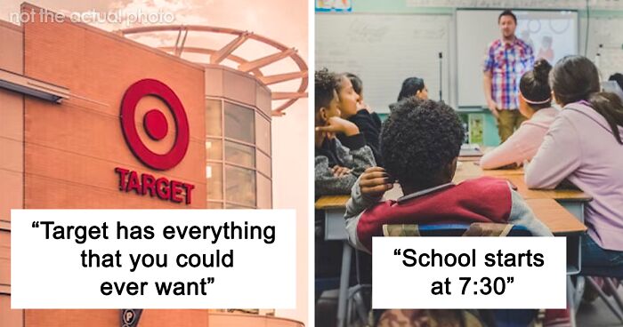 Image showing a Target store exterior and a classroom, highlighting culture shock after relocating to the US from New Zealand.