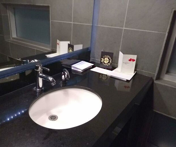 This Restaurant's Washroom Has Blank Valentine's Day Cards For Last Minute Gifts