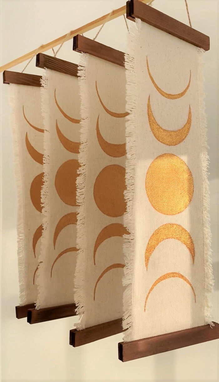 This Is How I Make Wall Hangings With Moon Phases (9 Pics)