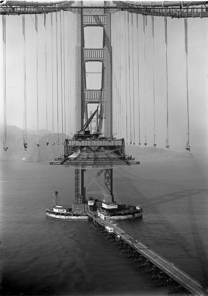 Golden Gate Bridge Under Construction, C. 1935