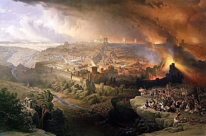 The Siege And Destruction Of Jerusalem By The Romans Under The Command Of Titus By David Roberts