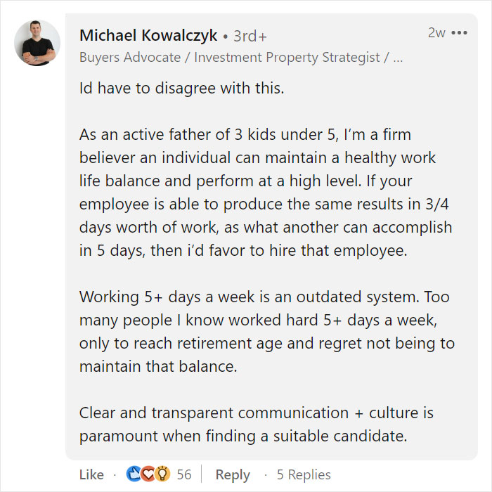 CEO Makes A LinkedIn Post Saying "Never Hire Anyone That's Looking For Work Life Balance," And It Backfires