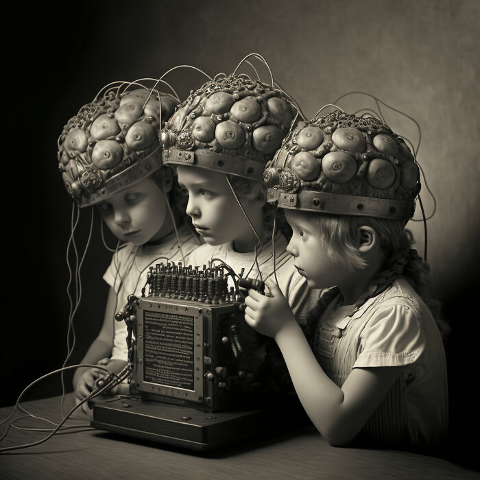 I Created Ai Photo Series Exploring Conformity In The Education System (13 Pics)