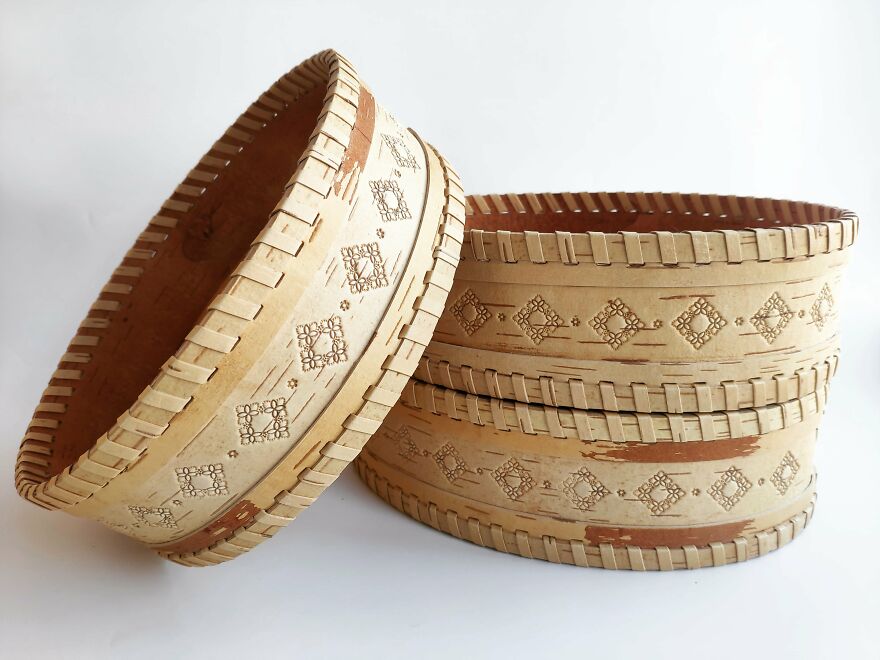 Basket Made Of Birch Bark, Making