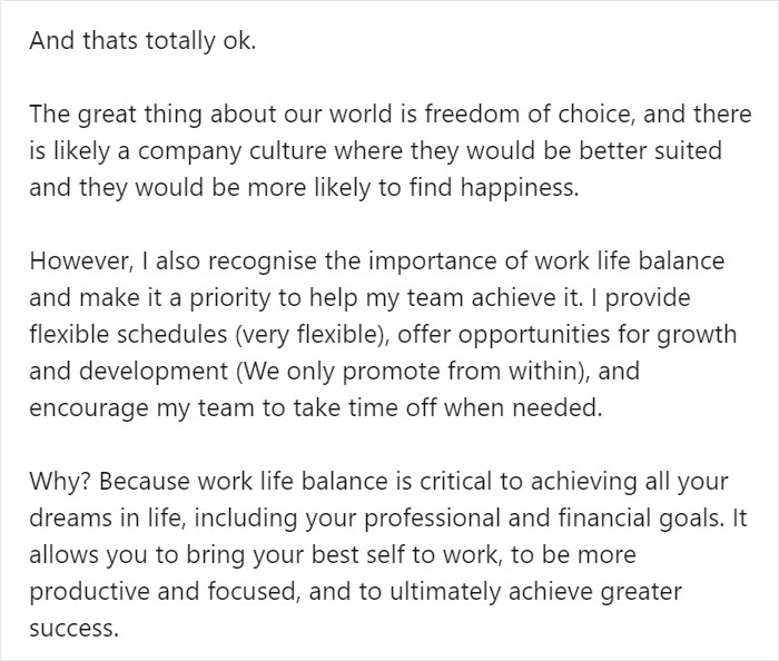 CEO Makes A LinkedIn Post Saying "Never Hire Anyone That's Looking For Work Life Balance," And It Backfires CEO Makes A LinkedIn Post Saying "Never Hire Anyone That's Looking For Work Life Balance," And It Backfires