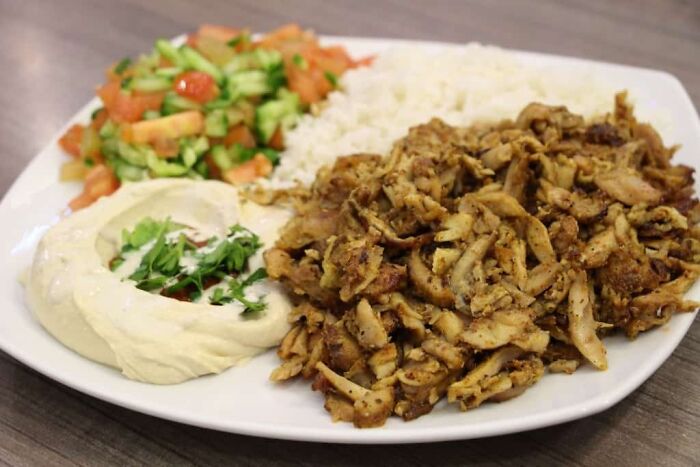 Shawarma From Israel, You Can Choose Lamb, Veal, Chicken Or Turkey Either On Plate Or Pita Bread