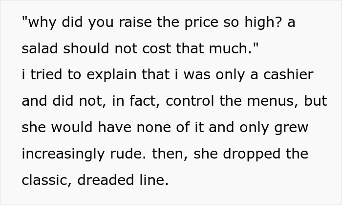 Cashier Strongly Advises Karen Not To Ask For A Manager But She Does Anyway, Ends Up Regretting It Cashier Strongly Advises Karen Not To Ask For A Manager But She Does Anyway, Ends Up Regretting It