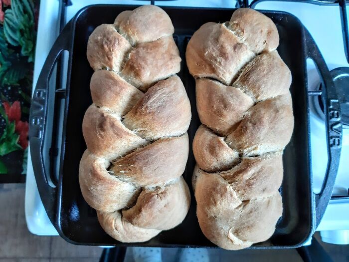 Braided Bread From Whole-Wheat Flour. Tasted Great! (Gotta Practice The Braiding)