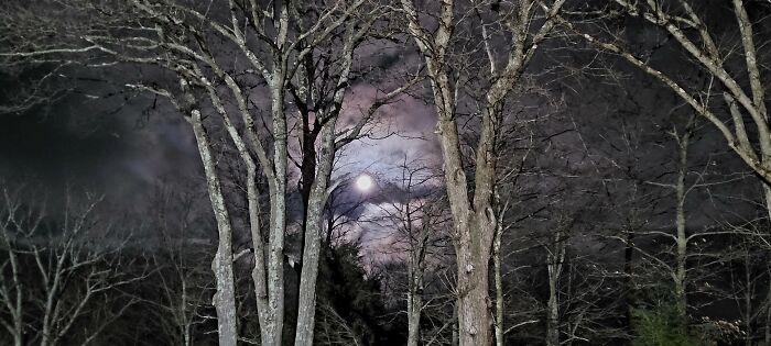 Moonrise Over Lake Harmony - January 2023 - Probably More Suitable For Halloween, But