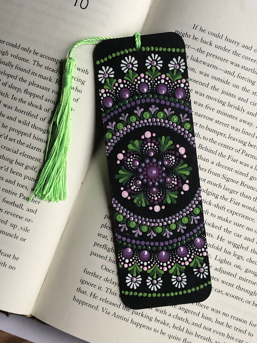 I Paint Wooden Bookmarks With Mandala Dotart.