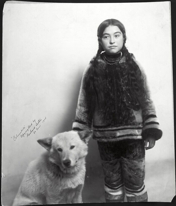 Retrato de niña esquimal, Nancy Columbia. Por las hermanas Gerhard, 1904 