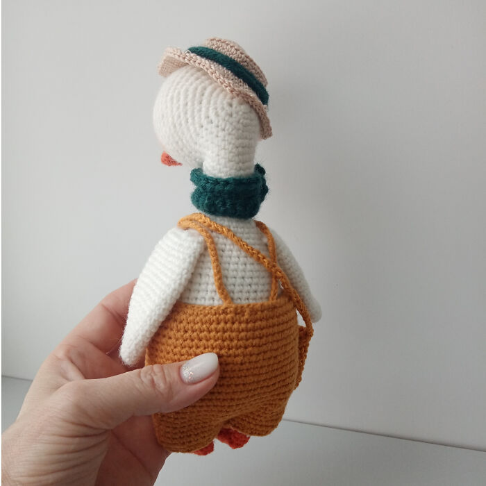 I Crocheted A Goose In Yellow Dungarees