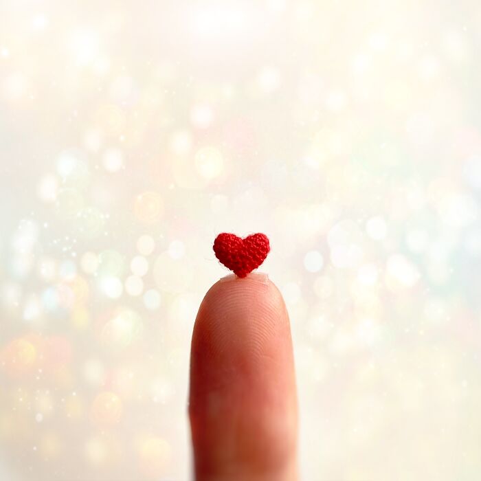 Micro Crochet Heart Handmade With Love