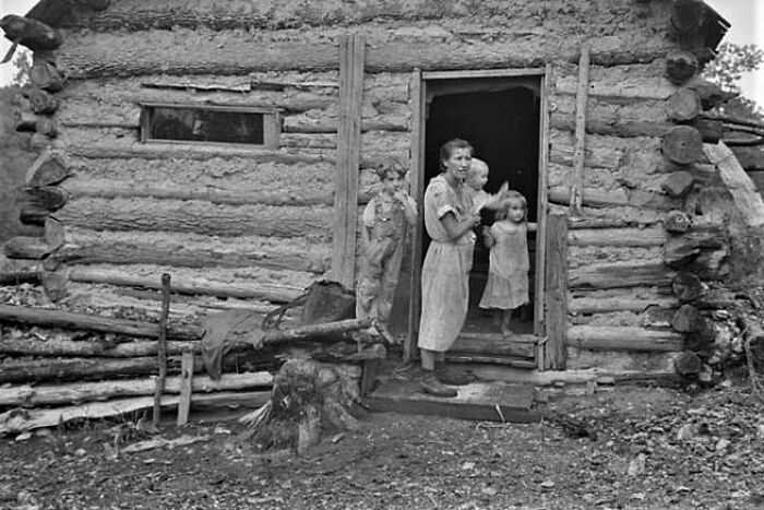 Ozark Mountain Family Featuring A Mother And Her Children In The Doorway Of Their Cabin Home Was Taken In October 1935