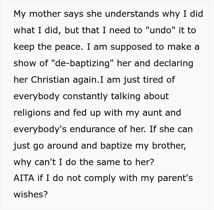 "Someone Has To Save The Boy": Religious Woman Baptizes Her Nephew Behind Everyone's Back, Receives Hilarious Revenge "Someone Has To Save The Boy": Religious Woman Baptizes Her Nephew Behind Everyone's Back, Receives Hilarious Revenge