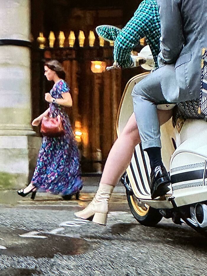 In Emily In Paris (S2 E6), A Stunt Double Is Clearly Driving The Vespa After Alfie Climbs On