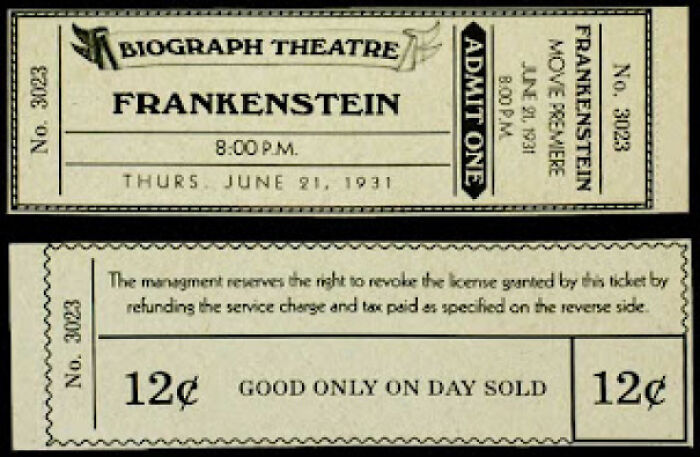 In Hancock (2008), The Title Character Keeps A Memento Ticket Stub From A June 1931 Showing Of Frankenstein. That Movie Was Released In November 1931