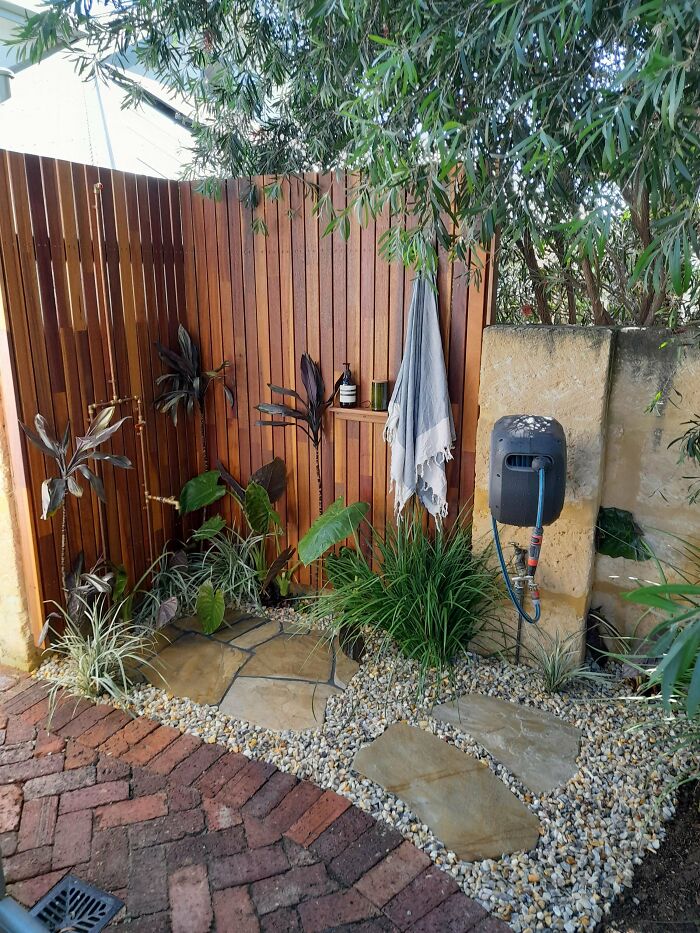(Almost) Finished Outdoor Shower Today