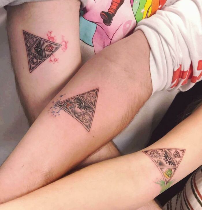 Just Got Triforce Sibling Tattoos. Power, Wisdom, Courage