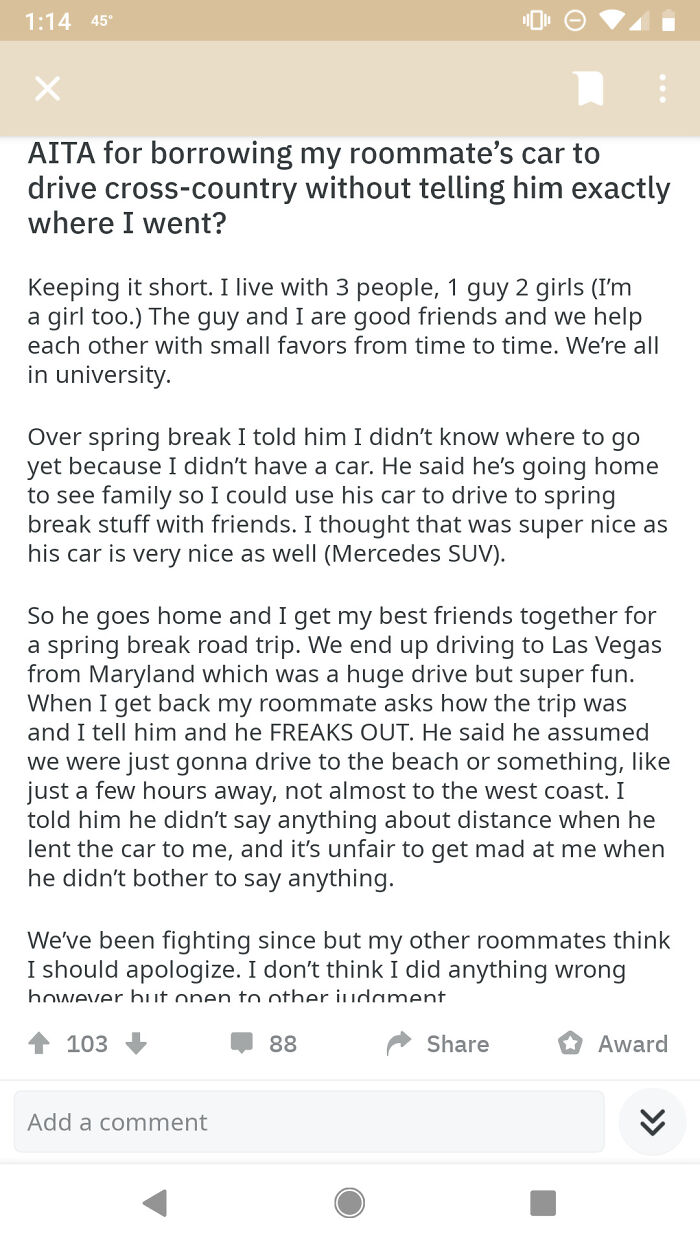 This Girl Took Her Roommate's Mercedes On An 86+ Hour Roadtrip