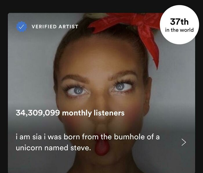Sia’s Spotify About Page Isn’t Doing Her Any Favors