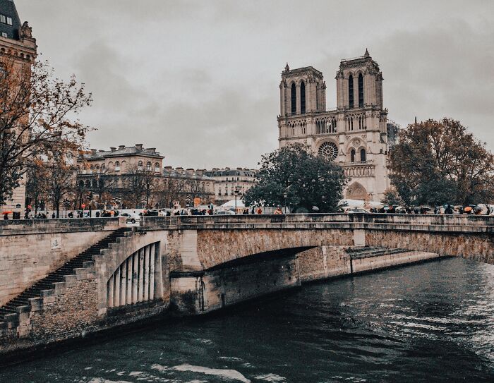 Bridge over a river in Paris 