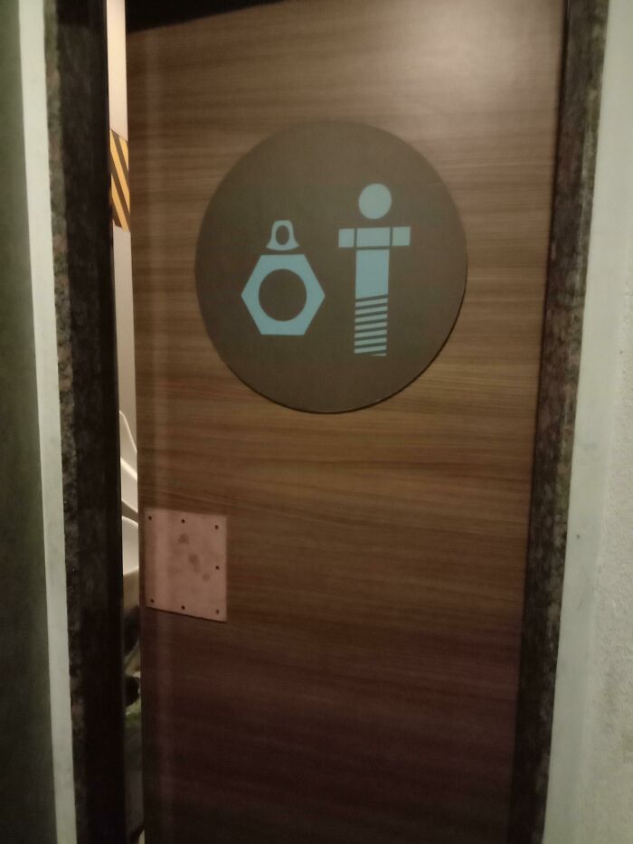 Restroom Sign In A Bar Named Toolbar