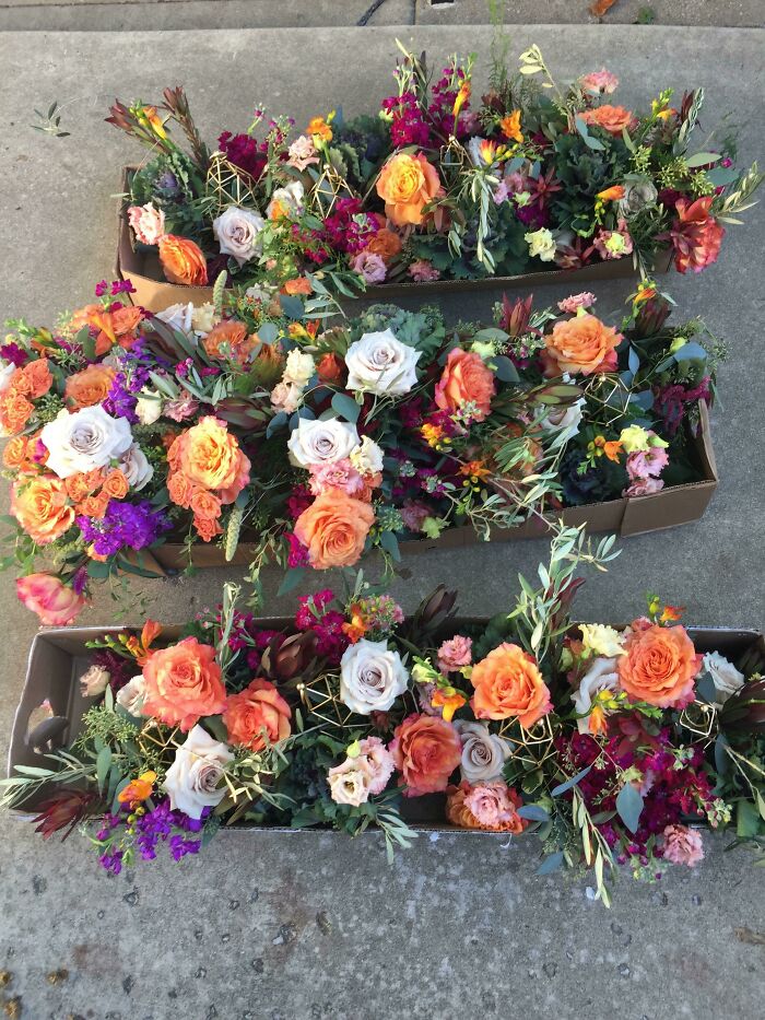 Couldn’t Decide On Wedding Colors So We Said “All Of Them!” Our Florist Nailed It