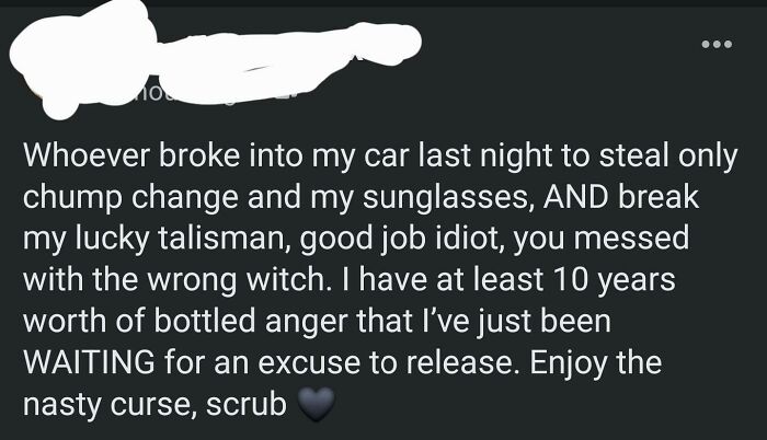 Car Burglar Messed With The Wrong Witch