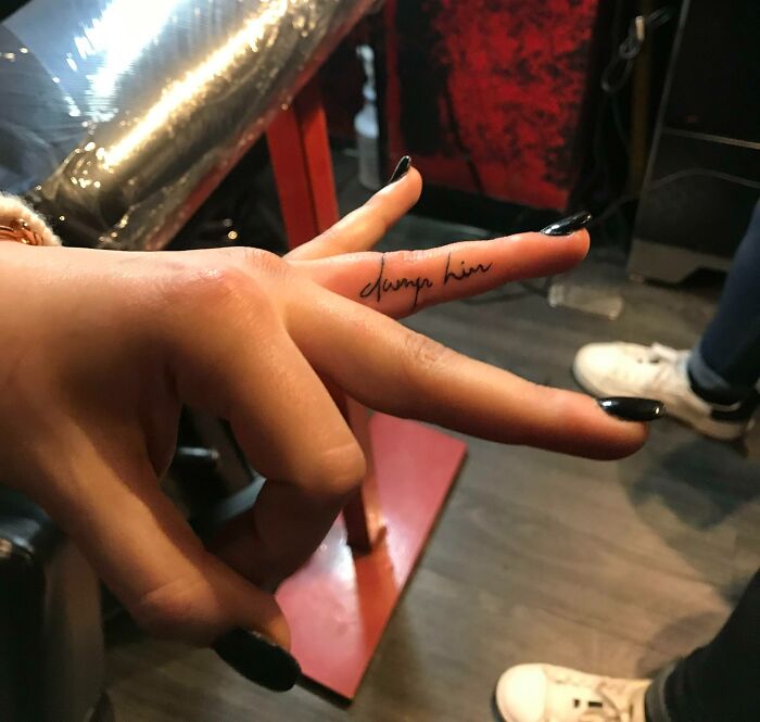 Funny Finger Tattoo