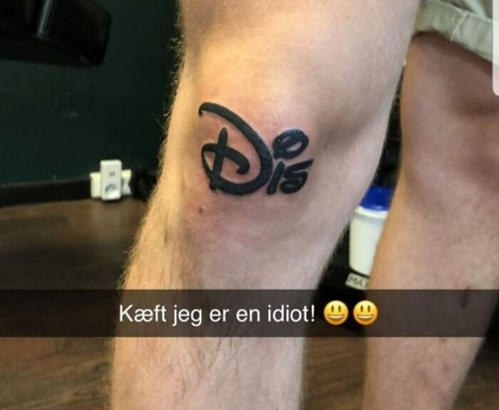 Funny Disney Knee Tattoo