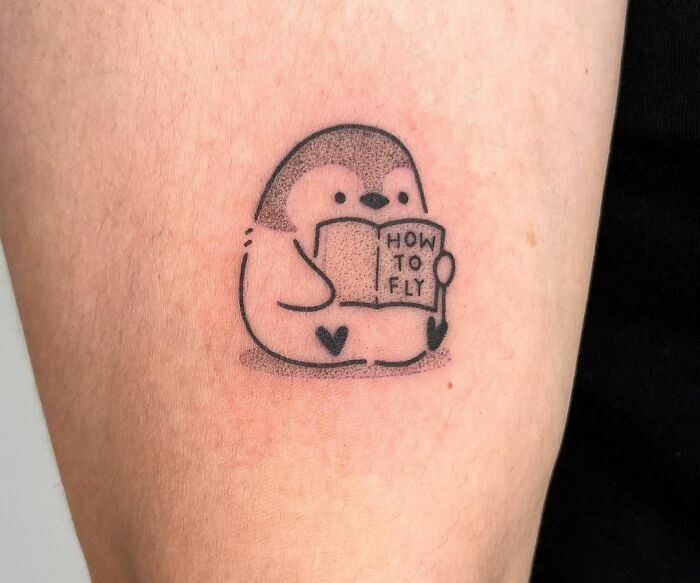 Funny Fat Penguin Tattoo