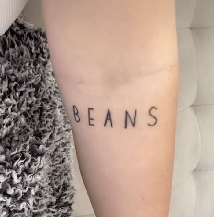 Funny Beans Hand Tattoo