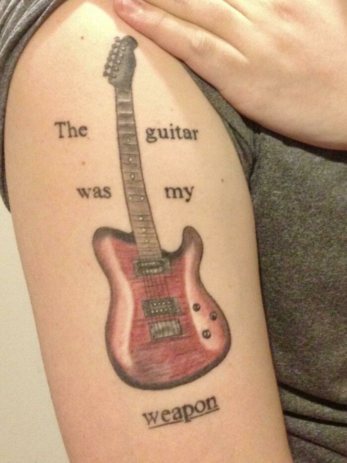 Got This From Amanda Cancilla At Artistic Skin Design In Noblesville, Indiana. A Quote By Brian May With A Guitar I Like