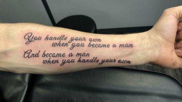 My Favourite Quote Done Very Well By Amy Nguyen At Exquizeet Tattoo Studios In Brampton, ON
