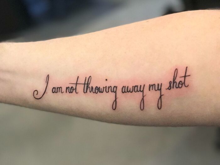 Simple Hamilton Quote, Done Excellently By Katie Beth At Blue Geisha In West Seattle, WA
