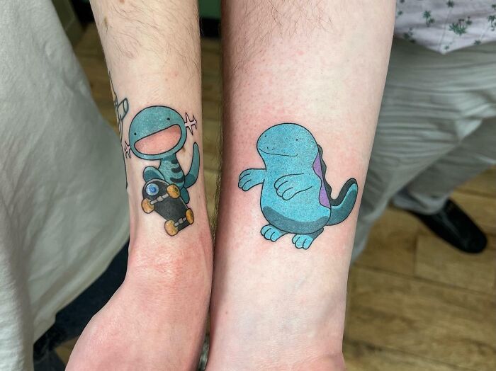 Matching Pokémon wrist tattoos