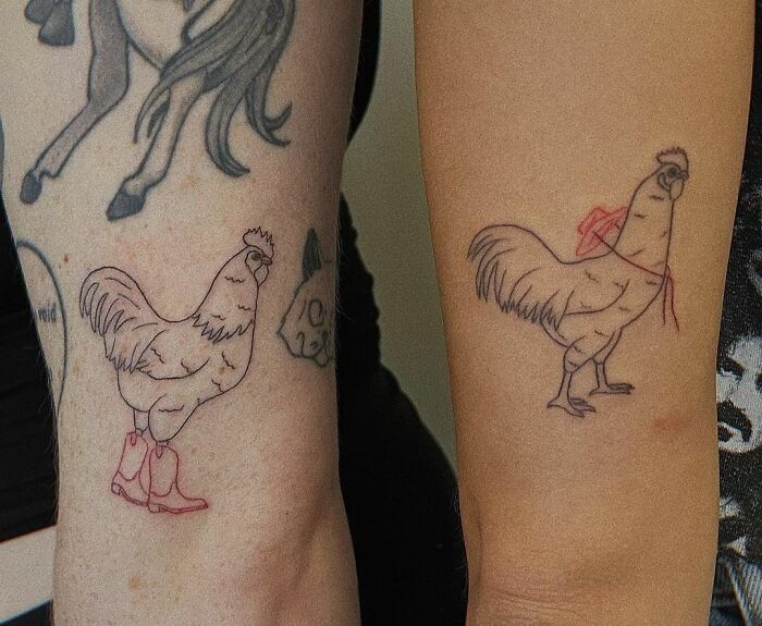 Best Friend rooster tattoos