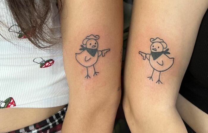 Funny Matching Tattoos 11 | Funny tattoos, Matching friend tattoos, Maching  tattoos