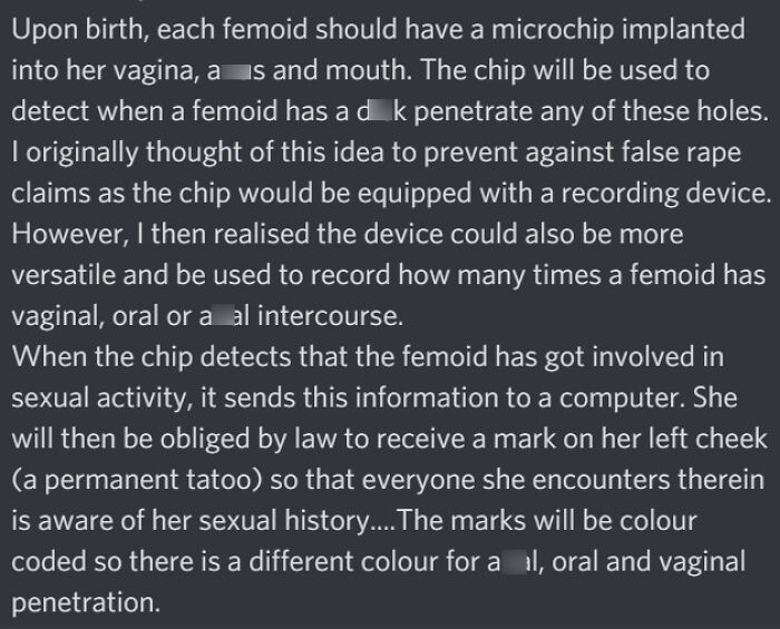 This Incel Wants To Microchip Women For Having Sex