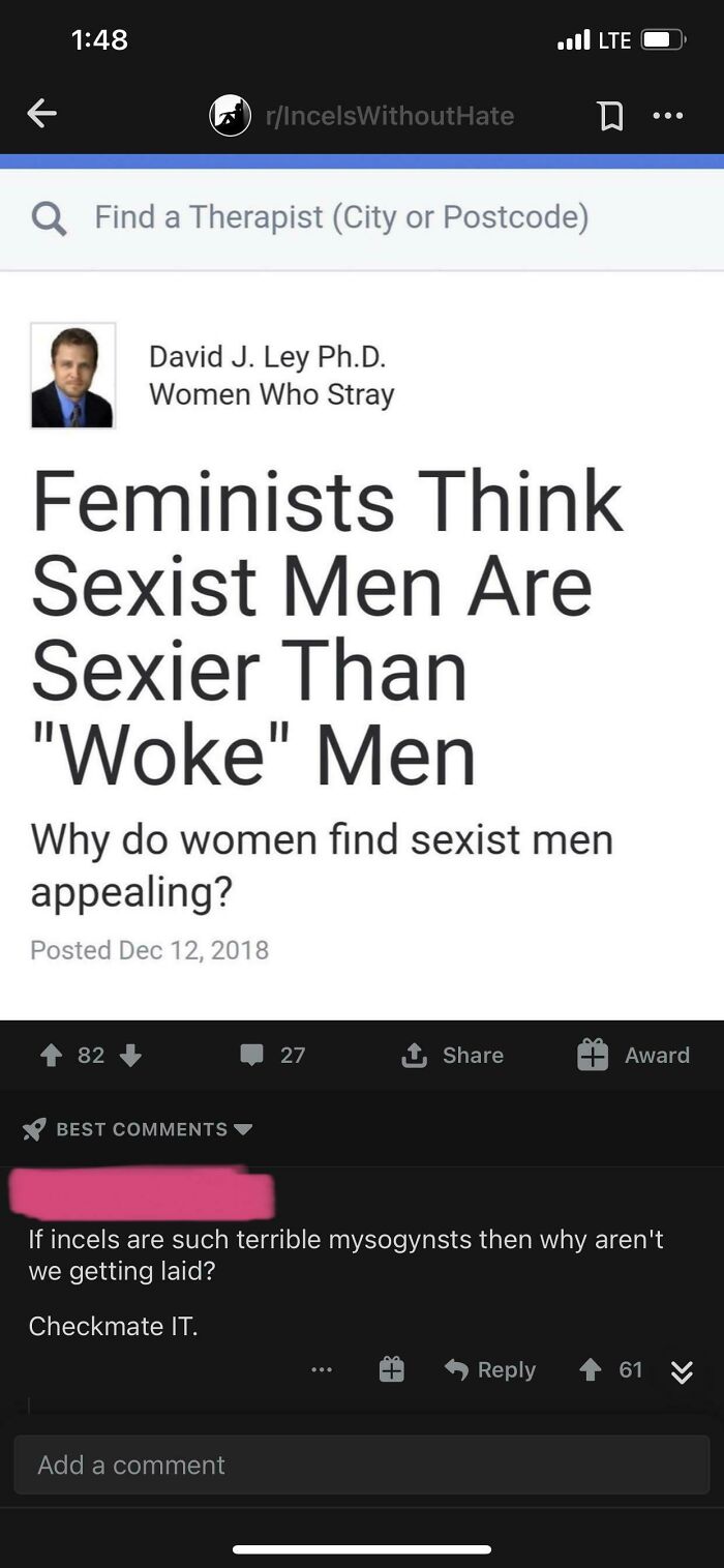 Incels Really Love Noncredible False Sources For Some Reason