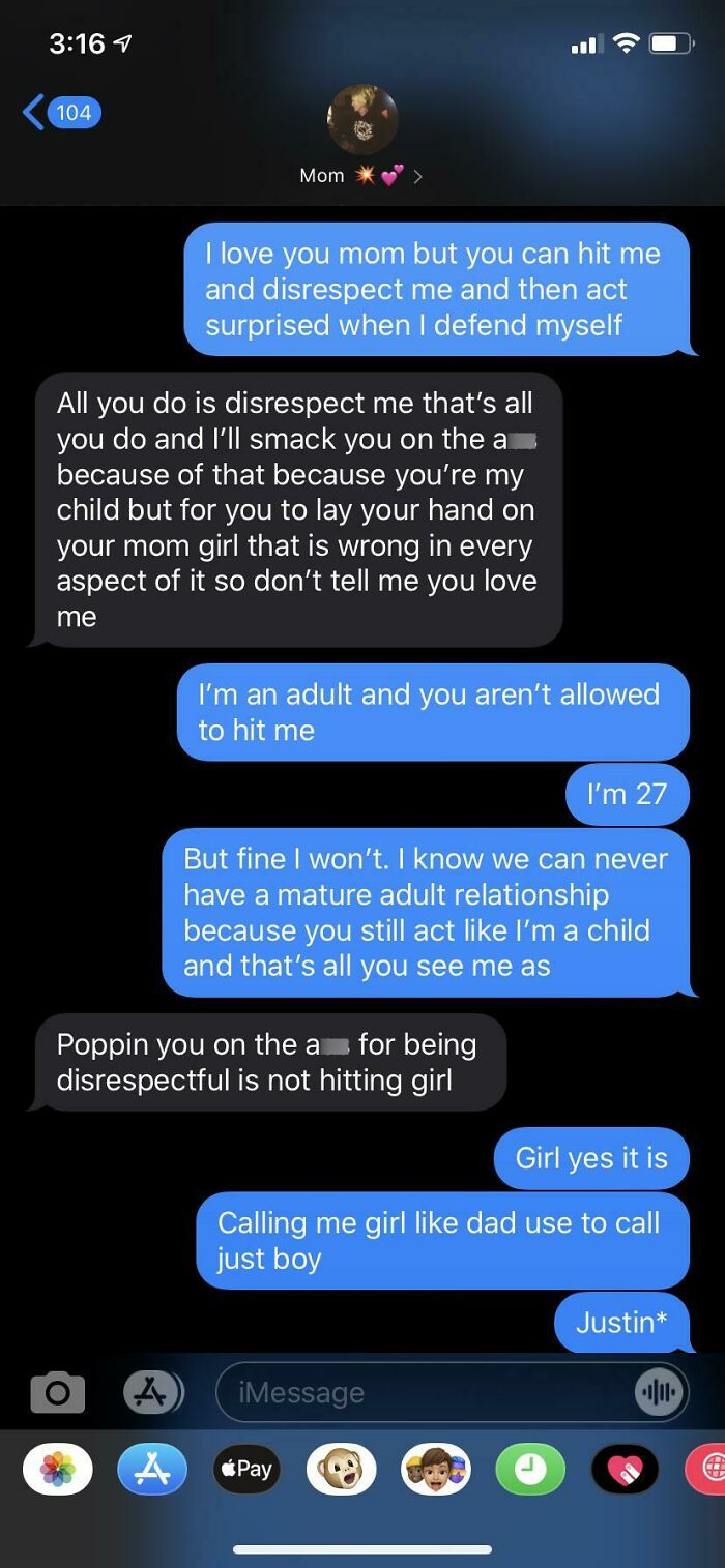I’m 27 And My Mom Thinks It’s Ok To Still Spank/Smack Me And Gets Mad When I Defend Myself