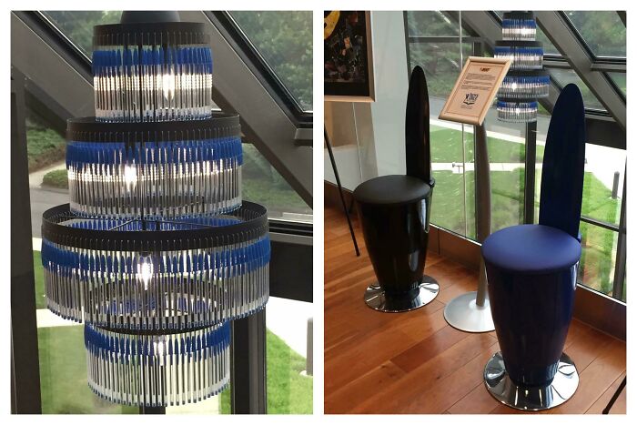The Chandeliers And Chairs At Bic’s Headquarters In Shelton, Ct Are Based On Their Cristal Pen!