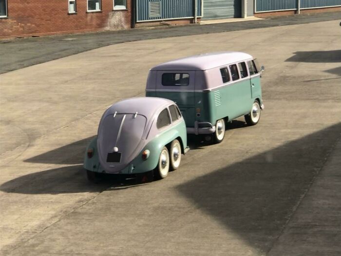 A Camper Beetle Caravan Combo I Spotted Out The Window Whilst At Work, Thought It Belongs Here!