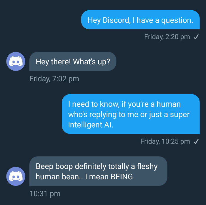 I Was Talking To A Fellow Human
