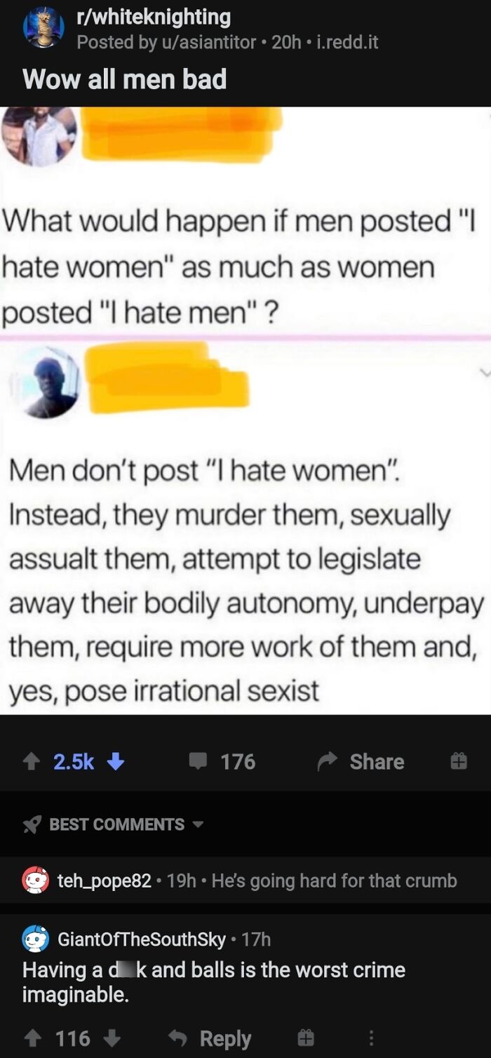 R/Whiteknighting Is A Sub For Fragile Male Redditors Apparently