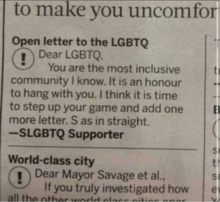 That... Somewhat Defeats The Purpose Of Lgbtq?