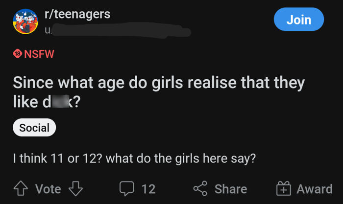 Average R/Teenagers Post