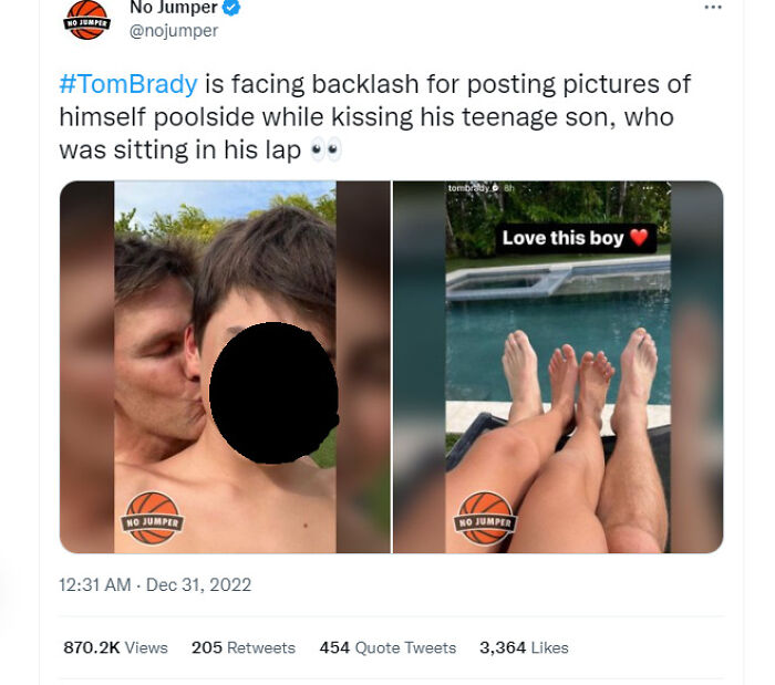 Twitter Cancelling Tom Brady For Kissing His Teenage Son