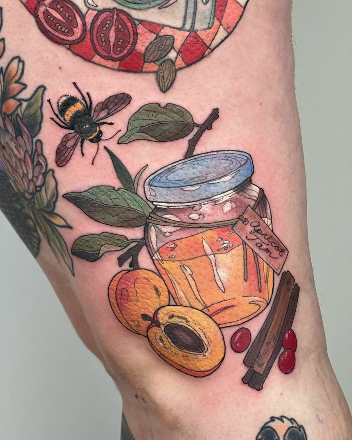 Apricot Jam body tattoo 